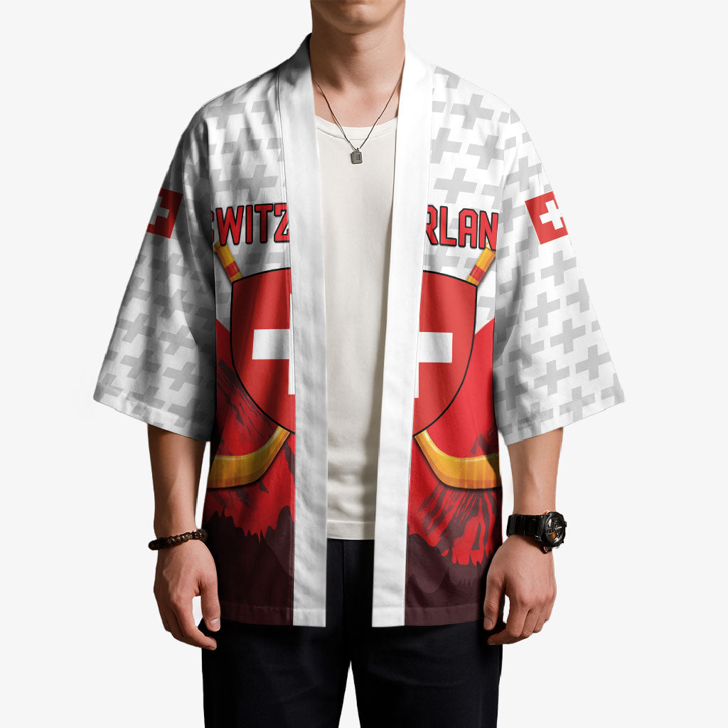 Switzerland Ice Hockey Custom Kimono Swiss Shield Alps Art