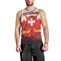 Switzerland Ice Hockey Custom Men Tank Top Swiss Shield Alps Art