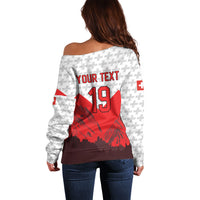 Switzerland Ice Hockey Custom Off Shoulder Sweater Swiss Shield Alps Art