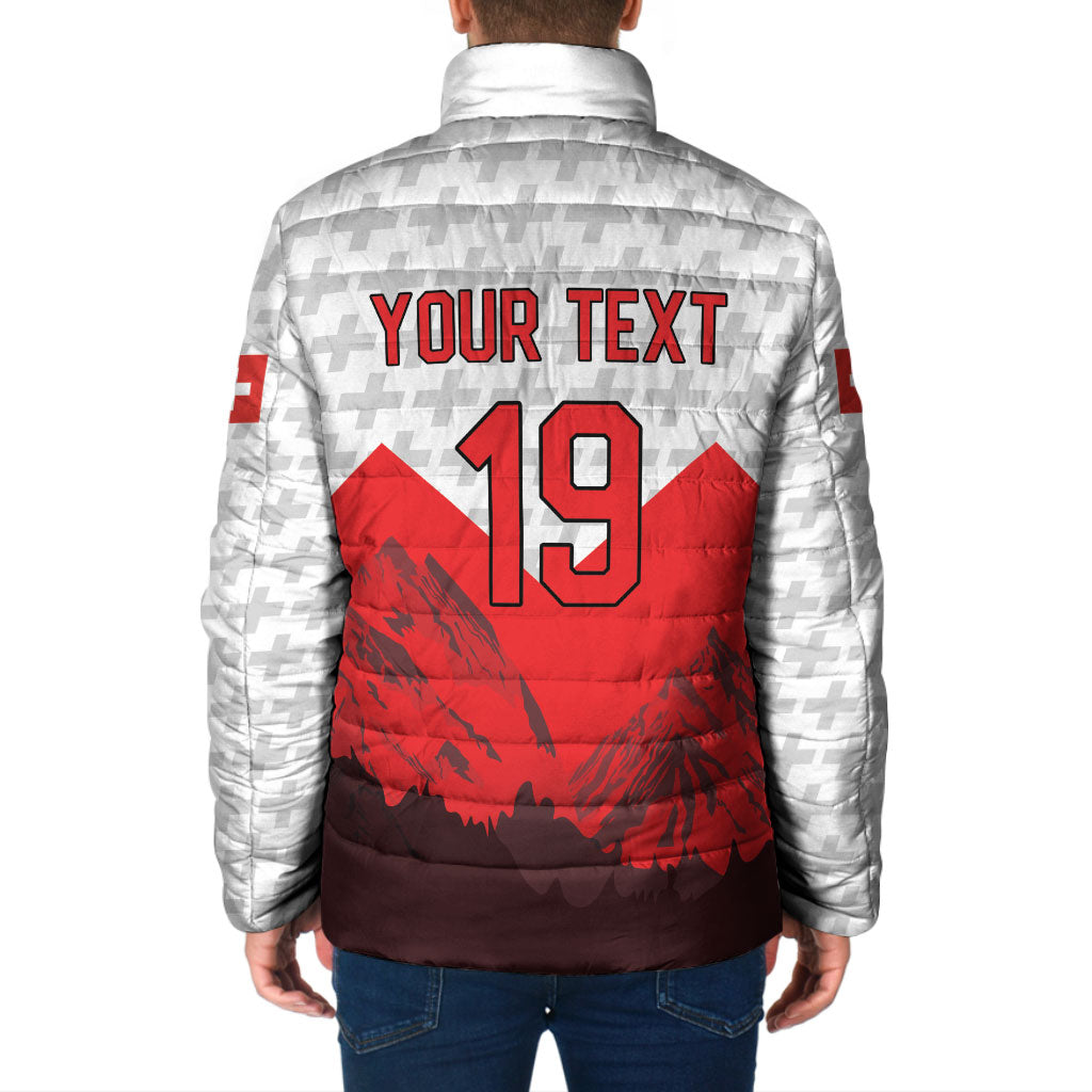 Switzerland Ice Hockey Custom Padded Jacket Swiss Shield Alps Art