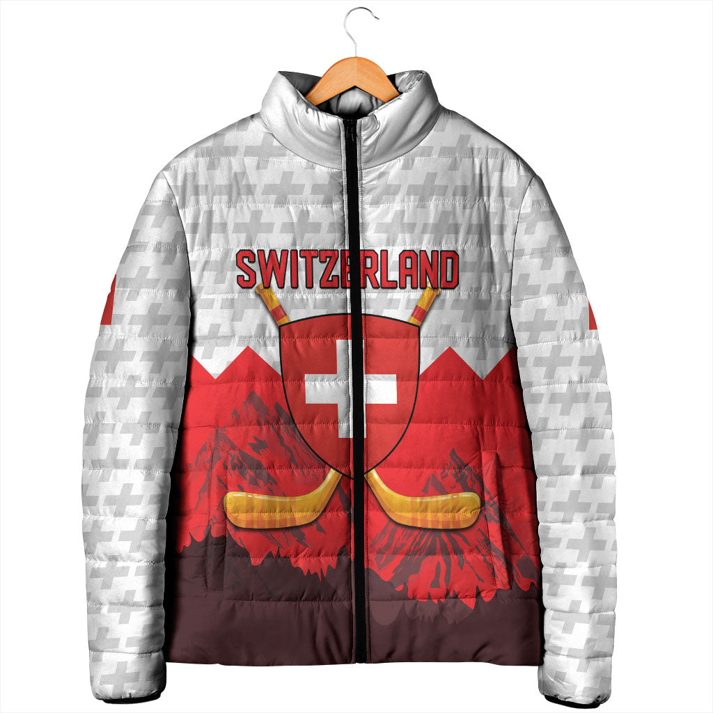 Switzerland Ice Hockey Custom Padded Jacket Swiss Shield Alps Art