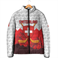 Switzerland Ice Hockey Custom Padded Jacket Swiss Shield Alps Art