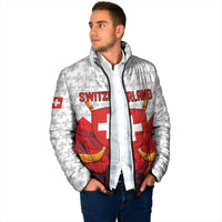 Switzerland Ice Hockey Custom Padded Jacket Swiss Shield Alps Art