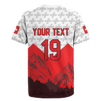 Switzerland Ice Hockey Custom Rugby Jersey Swiss Shield Alps Art