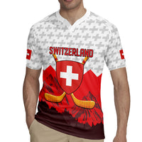 Switzerland Ice Hockey Custom Rugby Jersey Swiss Shield Alps Art