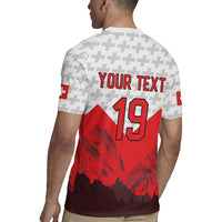 Switzerland Ice Hockey Custom Rugby Jersey Swiss Shield Alps Art