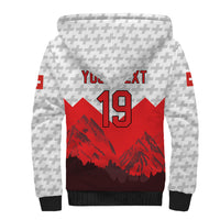 Switzerland Ice Hockey Custom Sherpa Hoodie Swiss Shield Alps Art
