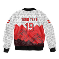 Switzerland Ice Hockey Custom Sleeve Zip Bomber Jacket Swiss Shield Alps Art