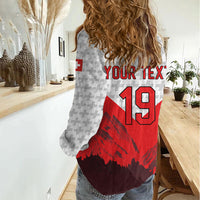 Switzerland Ice Hockey Custom Women Casual Shirt Swiss Shield Alps Art
