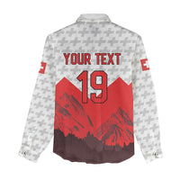 Switzerland Ice Hockey Custom Women Casual Shirt Swiss Shield Alps Art