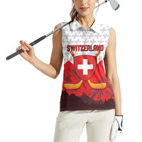 Switzerland Ice Hockey Custom Women Sleeveless Polo Shirt Swiss Shield Alps Art
