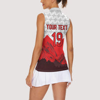 Switzerland Ice Hockey Custom Women Sleeveless Polo Shirt Swiss Shield Alps Art