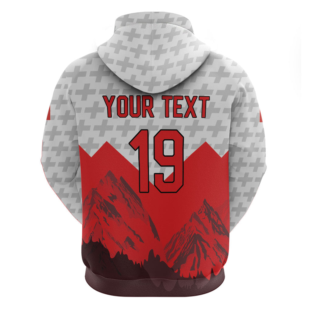 Switzerland Ice Hockey Custom Zip Hoodie Swiss Shield Alps Art