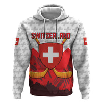 Switzerland Ice Hockey Custom Zip Hoodie Swiss Shield Alps Art