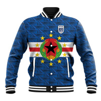 Cabo Verde Tubaroes Azuis Historic Debut 2026 Baseball Jacket Cape Verde Past and Present Flag Motif