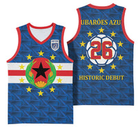 Cabo Verde Tubaroes Azuis Historic Debut 2026 Basketball Jersey Cape Verde Past and Present Flag Motif