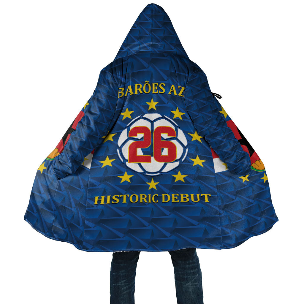 Cabo Verde Tubaroes Azuis Historic Debut 2026 Cloak Cape Verde Past and Present Flag Motif