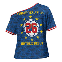 Cabo Verde Tubaroes Azuis Historic Debut 2026 Cross Shoulder Shirt Cape Verde Past and Present Flag Motif
