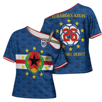 Cabo Verde Tubaroes Azuis Historic Debut 2026 Cross Shoulder Shirt Cape Verde Past and Present Flag Motif