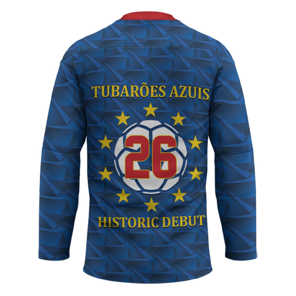 Cabo Verde Tubaroes Azuis Historic Debut 2026 Hockey Jersey Cape Verde Past and Present Flag Motif
