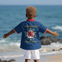 Cabo Verde Tubaroes Azuis Historic Debut 2026 Kid Hawaiian Shirt Cape Verde Past and Present Flag Motif