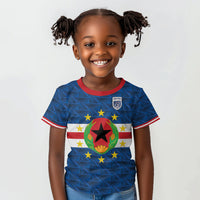 Cabo Verde Tubaroes Azuis Historic Debut 2026 Kid T shirt Cape Verde Past and Present Flag Motif