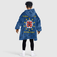 Cabo Verde Tubaroes Azuis Historic Debut 2026 Kid Wearable Blanket Hoodie Cape Verde Past and Present Flag Motif