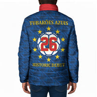 Cabo Verde Tubaroes Azuis Historic Debut 2026 Padded Jacket Cape Verde Past and Present Flag Motif