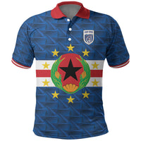 Cabo Verde Tubaroes Azuis Historic Debut 2026 Polo Shirt Cape Verde Past and Present Flag Motif