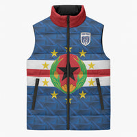 Cabo Verde Tubaroes Azuis Historic Debut 2026 Sleeveless Puffer Jacket Cape Verde Past and Present Flag Motif