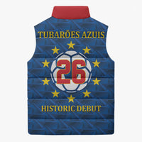 Cabo Verde Tubaroes Azuis Historic Debut 2026 Sleeveless Puffer Jacket Cape Verde Past and Present Flag Motif