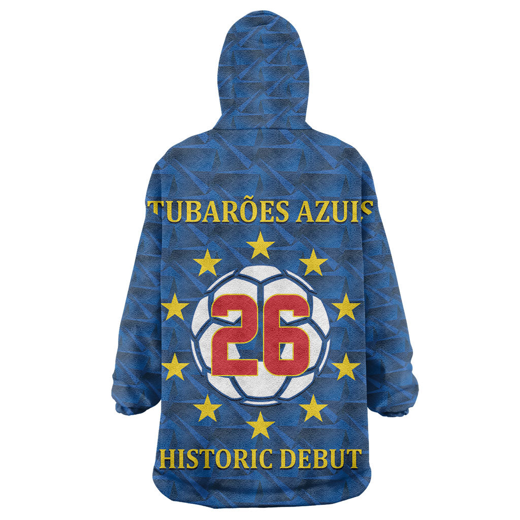 Cabo Verde Tubaroes Azuis Historic Debut 2026 Wearable Blanket Hoodie Cape Verde Past and Present Flag Motif