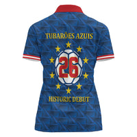 Cabo Verde Tubaroes Azuis Historic Debut 2026 Women Polo Shirt Cape Verde Past and Present Flag Motif