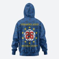 Cabo Verde Tubaroes Azuis Historic Debut 2026 Zip Hoodie Cape Verde Past and Present Flag Motif