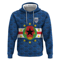 Cabo Verde Tubaroes Azuis Historic Debut 2026 Zip Hoodie Cape Verde Past and Present Flag Motif
