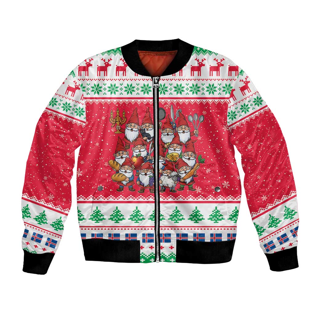 Iceland Christmas Bomber Jacket Icelandic Yule Lads LT19
