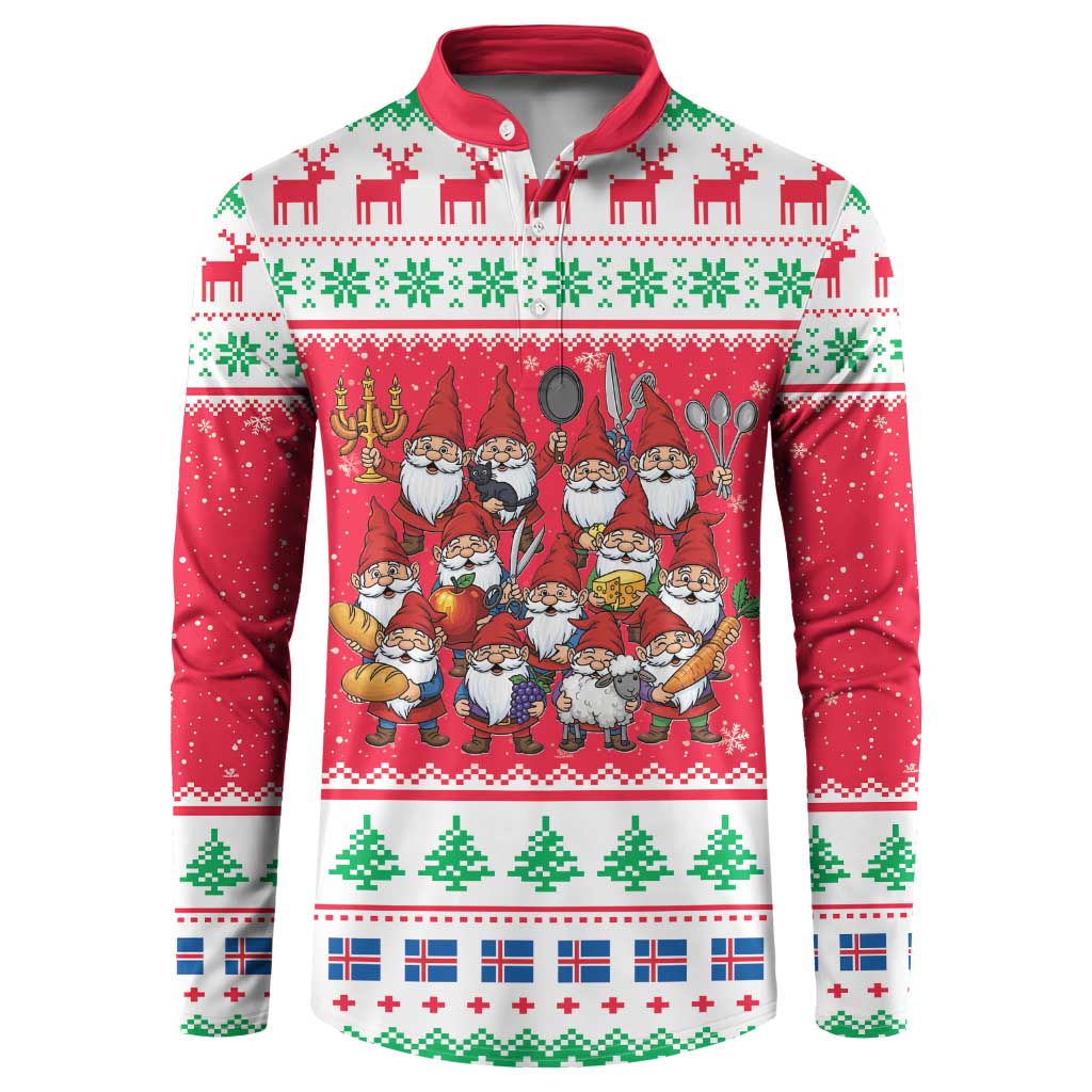 Iceland Christmas Button Sweatshirt Icelandic Yule Lads LT19