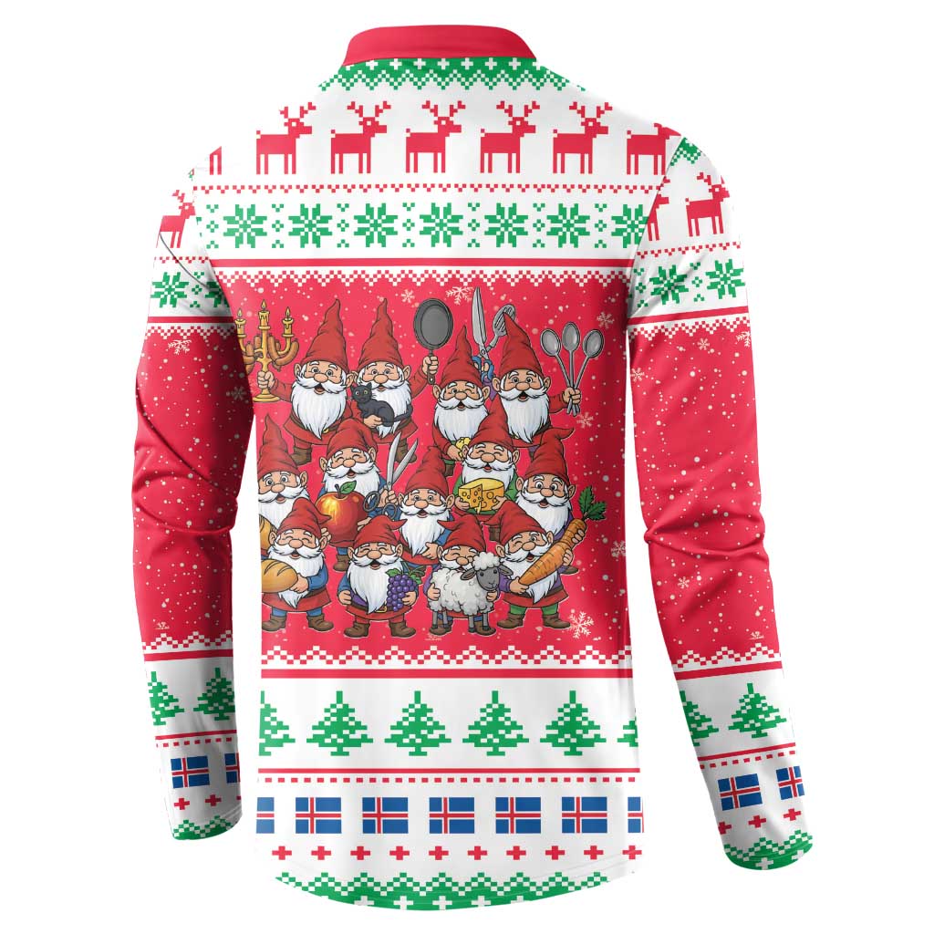 Iceland Christmas Button Sweatshirt Icelandic Yule Lads LT19