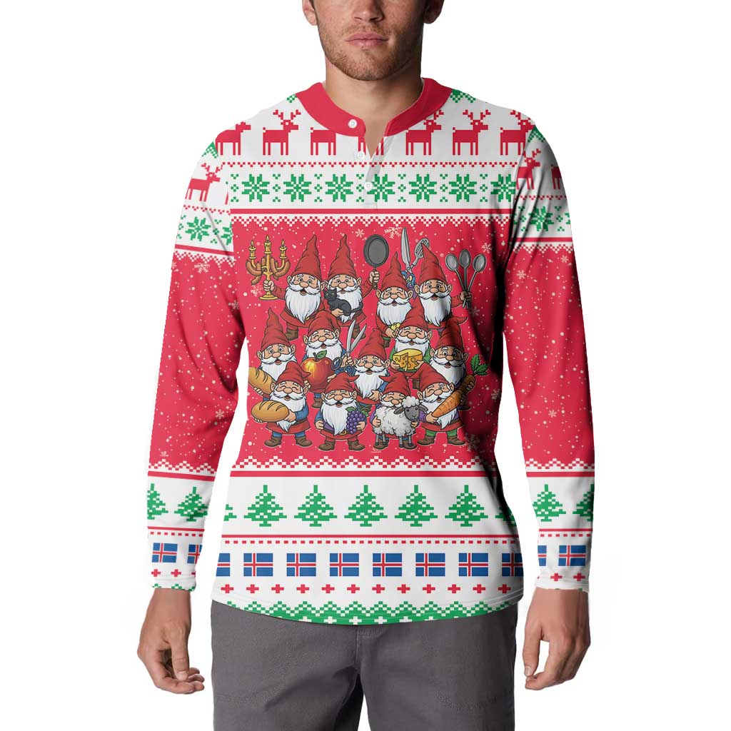 Iceland Christmas Button Sweatshirt Icelandic Yule Lads LT19