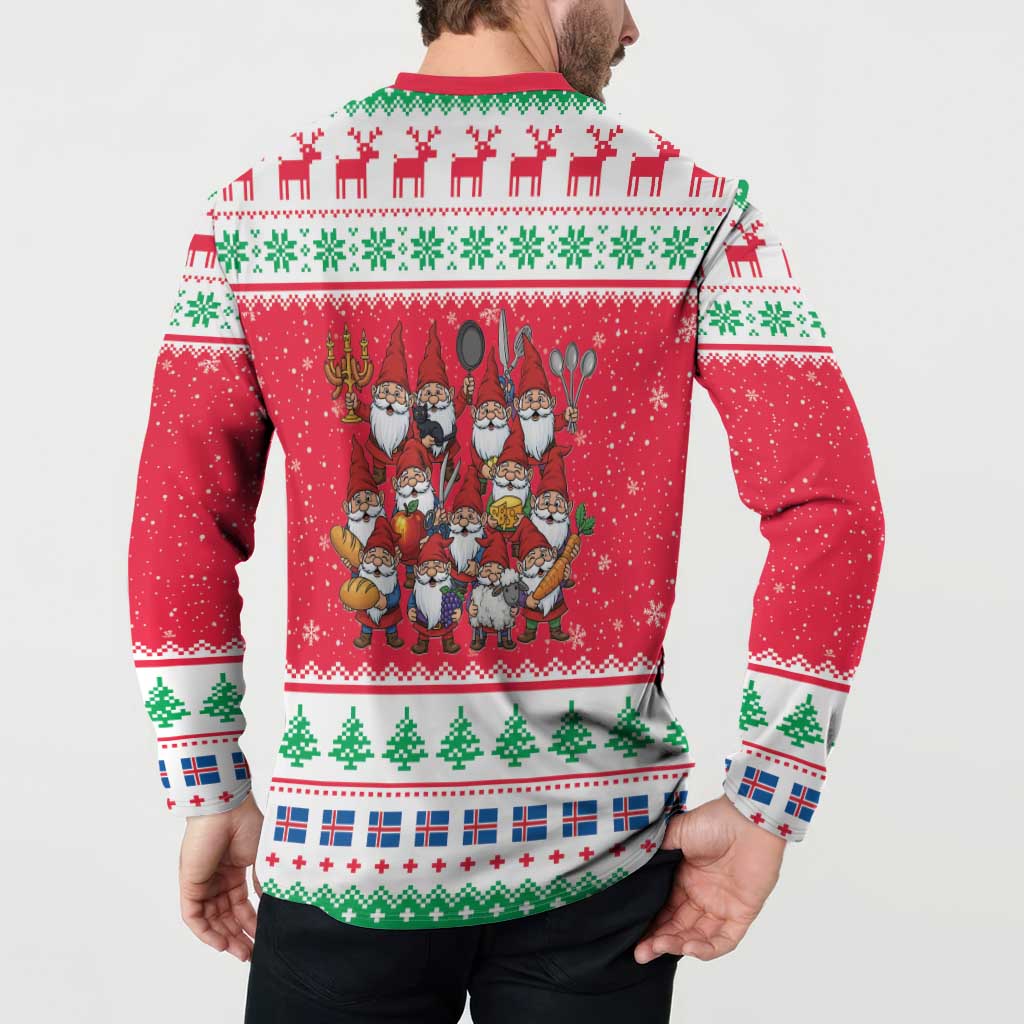 Iceland Christmas Button Sweatshirt Icelandic Yule Lads LT19