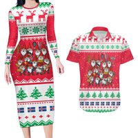 Iceland Christmas Couples Matching Long Sleeve Bodycon Dress and Hawaiian Shirt Icelandic Yule Lads LT19