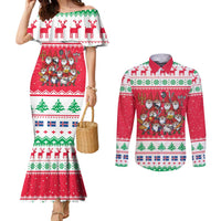 Iceland Christmas Couples Matching Mermaid Dress and Long Sleeve Button Shirt Icelandic Yule Lads LT19