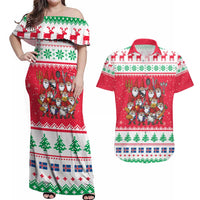 Iceland Christmas Couples Matching Off Shoulder Maxi Dress and Hawaiian Shirt Icelandic Yule Lads LT19