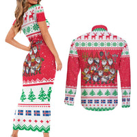Iceland Christmas Couples Matching Short Sleeve Bodycon Dress and Long Sleeve Button Shirt Icelandic Yule Lads LT19