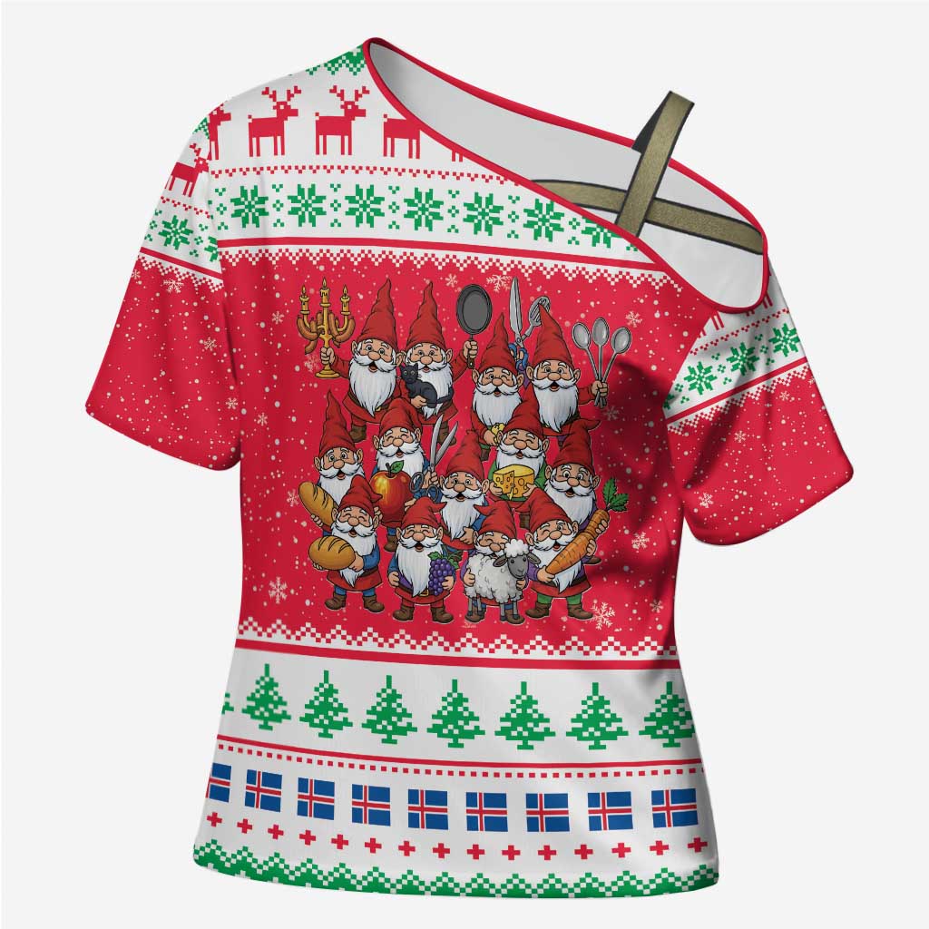 Iceland Christmas Cross Shoulder Shirt Icelandic Yule Lads LT19