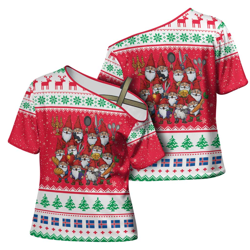 Iceland Christmas Cross Shoulder Shirt Icelandic Yule Lads LT19