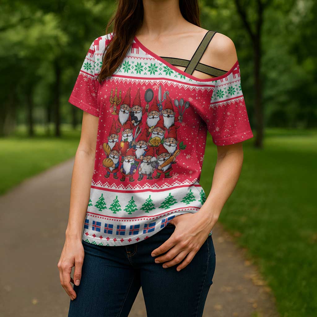 Iceland Christmas Cross Shoulder Shirt Icelandic Yule Lads LT19