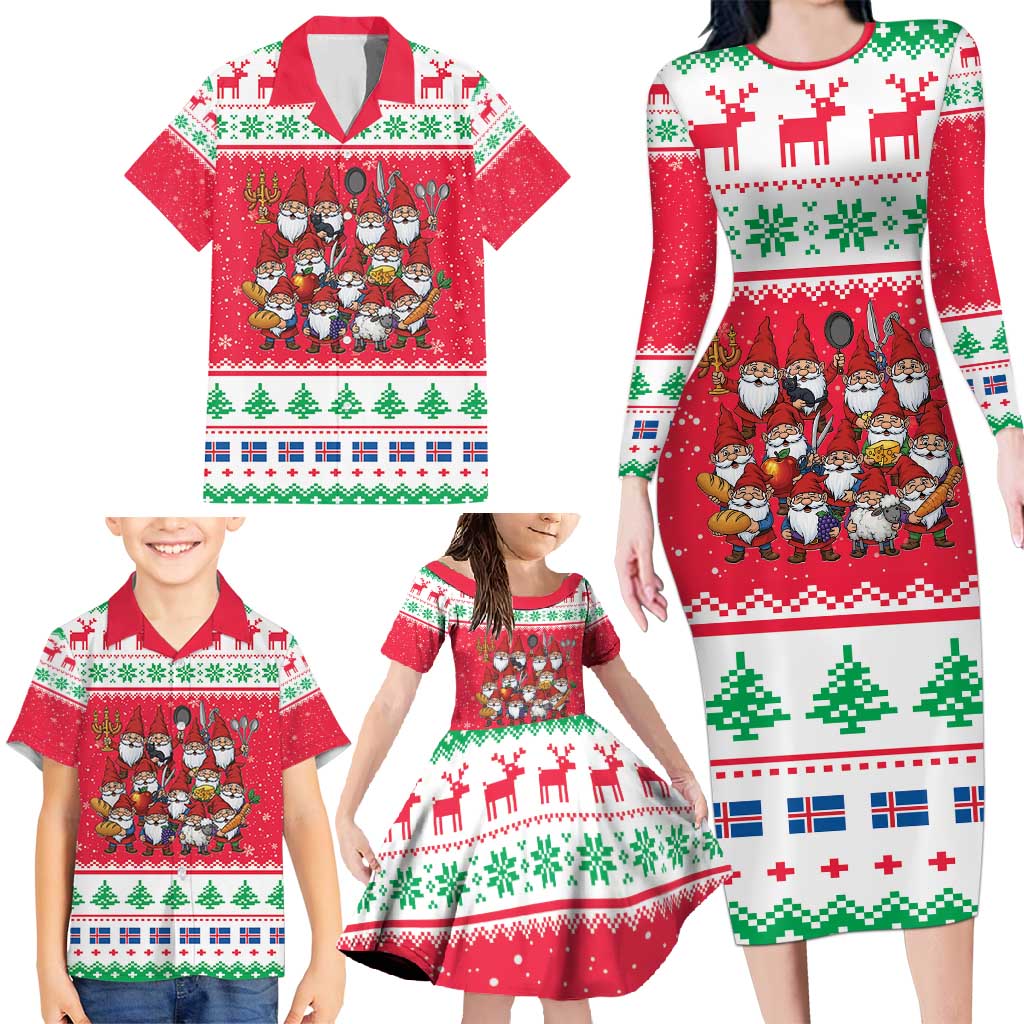 Iceland Christmas Family Matching Long Sleeve Bodycon Dress and Hawaiian Shirt Icelandic Yule Lads LT19