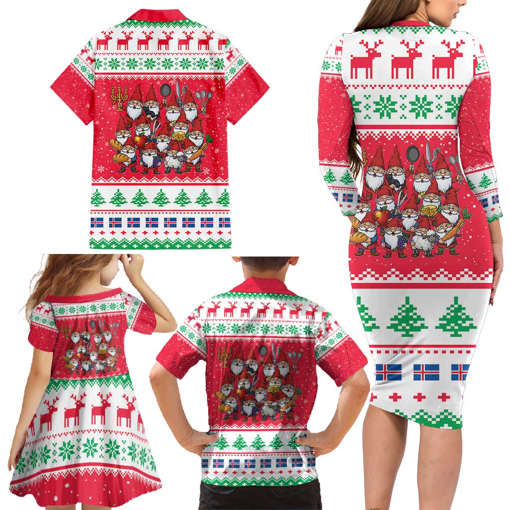 Iceland Christmas Family Matching Long Sleeve Bodycon Dress and Hawaiian Shirt Icelandic Yule Lads LT19