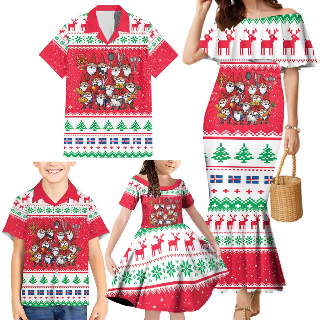 Iceland Christmas Family Matching Mermaid Dress and Hawaiian Shirt Icelandic Yule Lads LT19